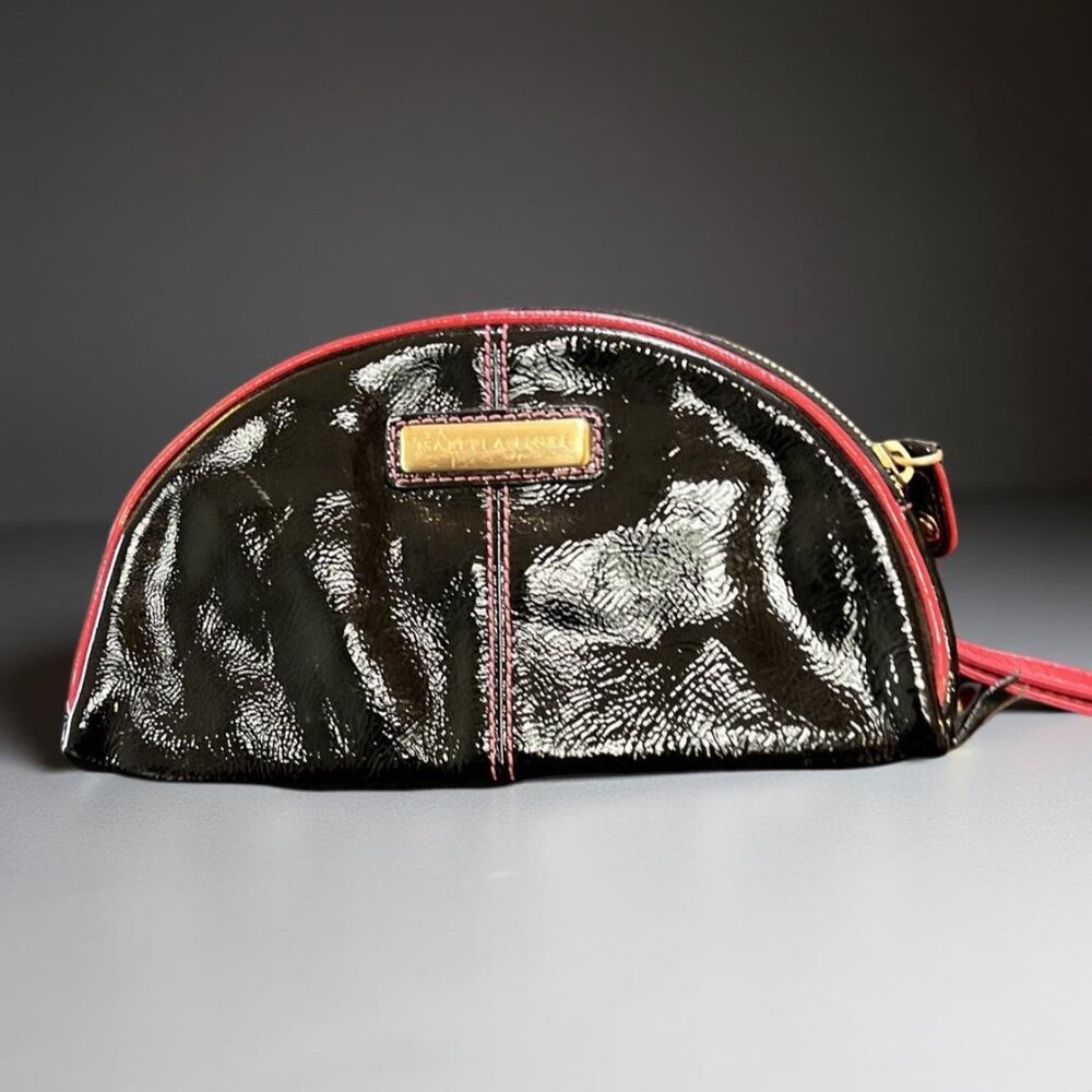 VTG Isabella Fiore Black and Red Patent Leather Wristlet